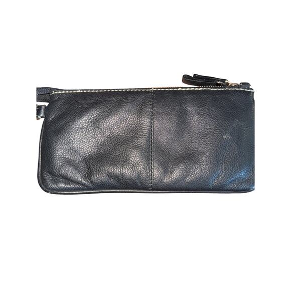 Vintage Sophia Visconti Leather Multi Pocket Wristlet Black Zippers - Picture 7 of 12